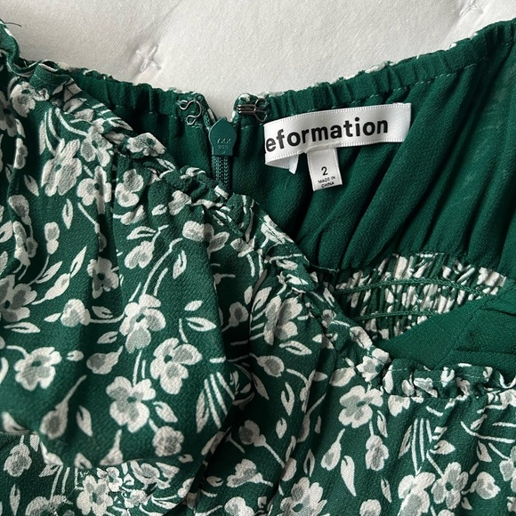 Reformation 2 Esther Green Floral Mini Dress - Picture 13 of 14
